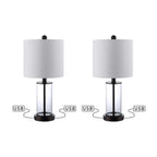 Cabell 21 Moderne LED-Tischleuchte aus Glas mit USB-Ladefunktion, geöltes Bronze-Finish (2er-Set) von JONATHAN Y