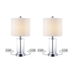 Cabell 21 Moderne LED-Tischleuchte aus Glas mit USB-Ladefunktion, geöltes Bronze-Finish (2er-Set) von JONATHAN Y