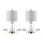 Cabell 21 Moderne LED-Tischleuchte aus Glas mit USB-Ladefunktion, geöltes Bronze-Finish (2er-Set) von JONATHAN Y