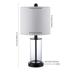 Cabell 21 Moderne LED-Tischleuchte aus Glas mit USB-Ladefunktion, geöltes Bronze-Finish (2er-Set) von JONATHAN Y