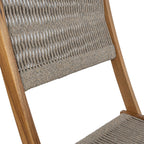 Cadiz Modernes 3-teiliges Bistro-Set aus Akazienholz im Küstenstil für den Außenbereich, faltbar, von JONATHAN Y