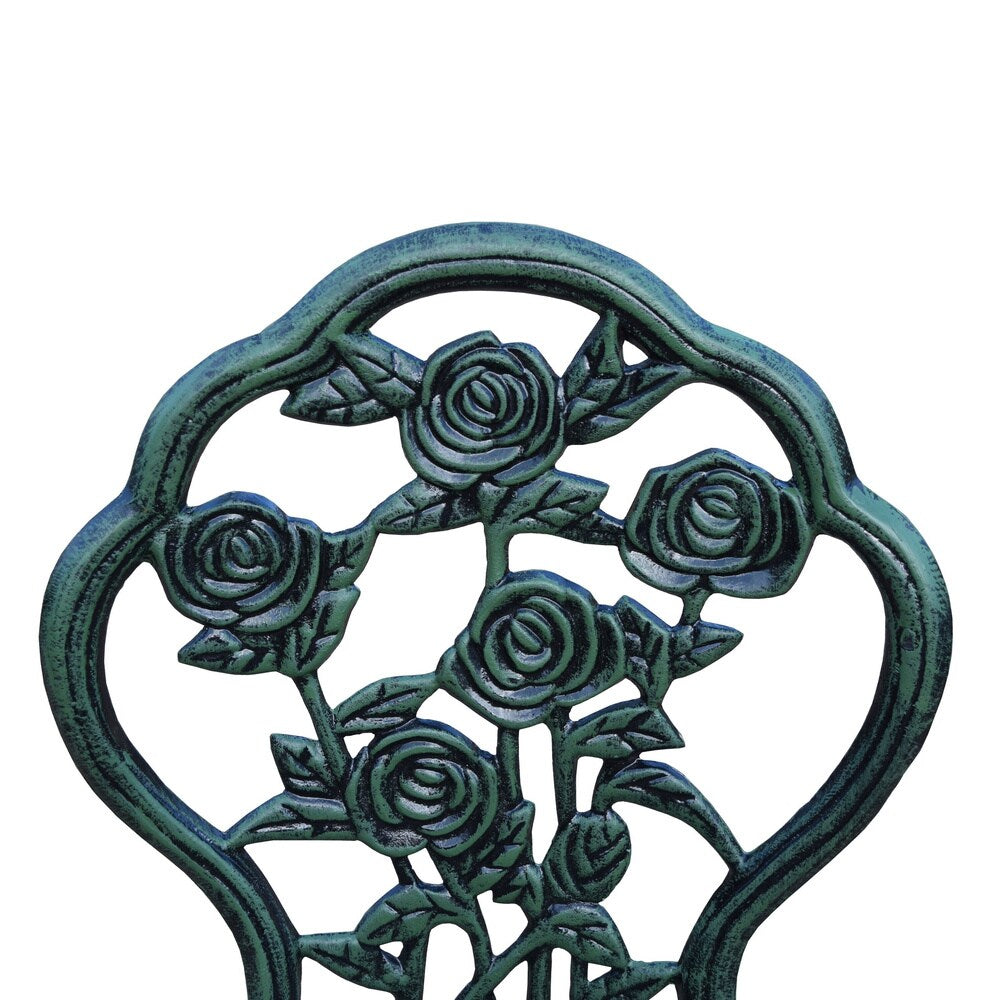 Camellia Bistro-Set, 3-teilig, aus Aluminiumguss, Verdi Green, bestehend aus Tisch und 2 Stühlen