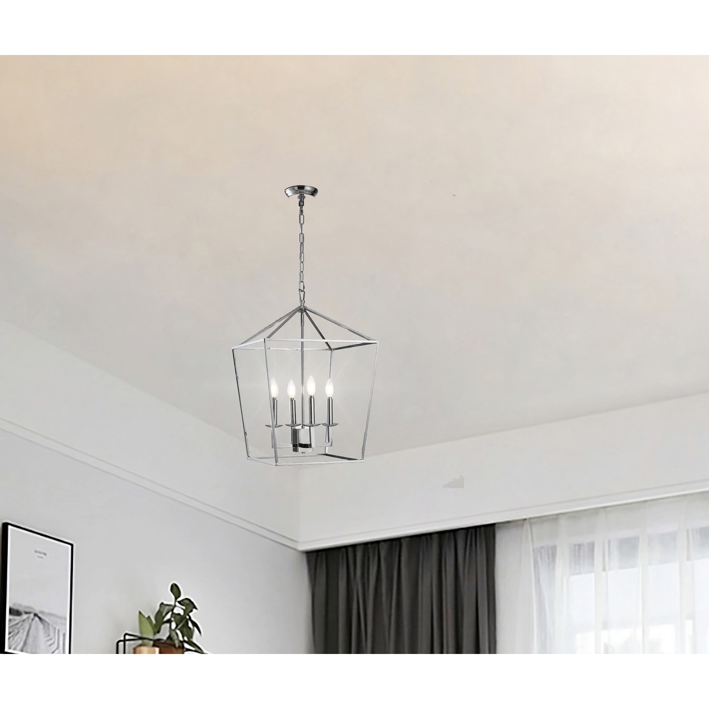 Laternenleuchte im Kerzenstil für Treppenhaus oder Kücheninsel, offener Käfig-Kronleuchter - Nicht verfügbar