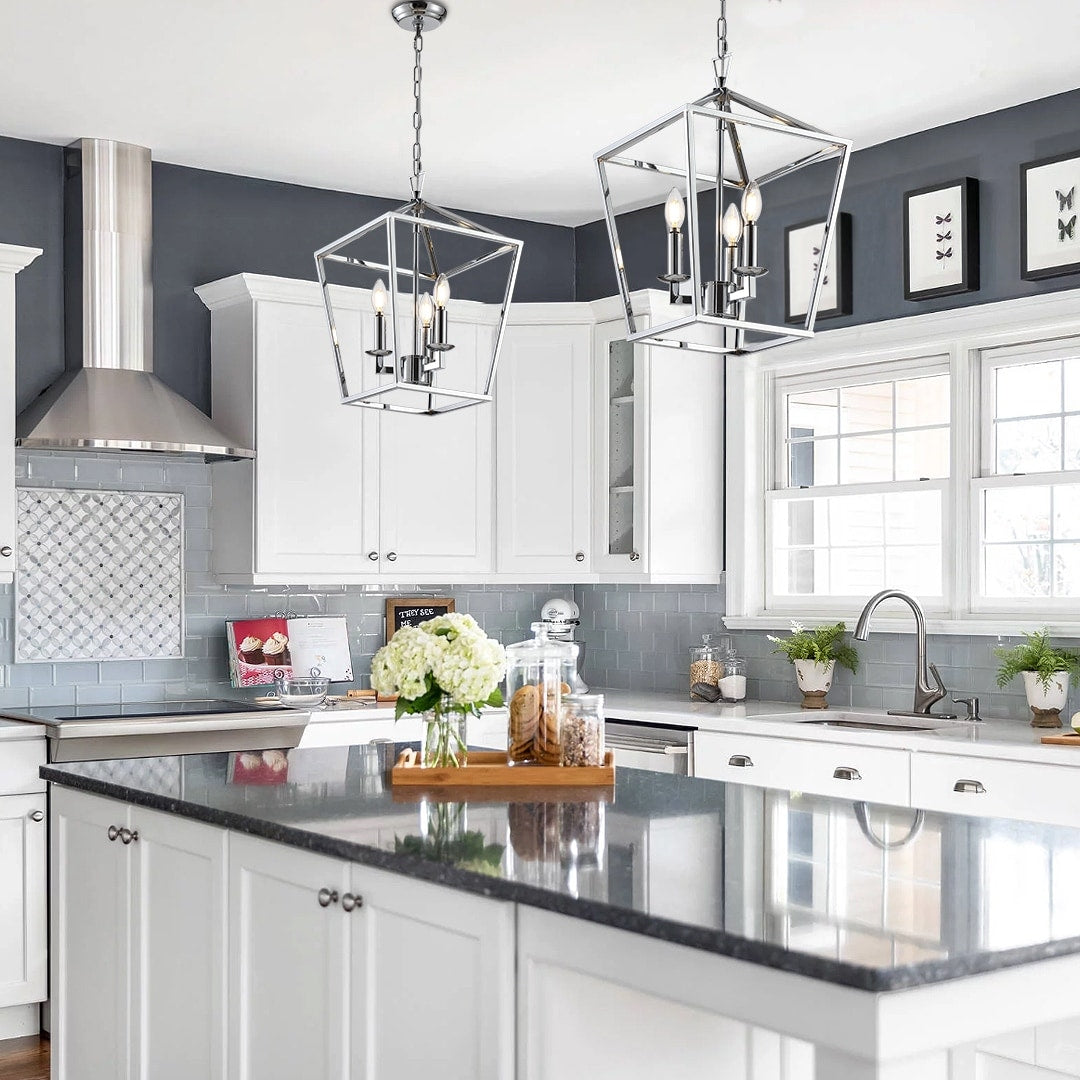 Laternenleuchte im Kerzenstil für Treppenhaus oder Kücheninsel, offener Käfig-Kronleuchter - Nicht verfügbar