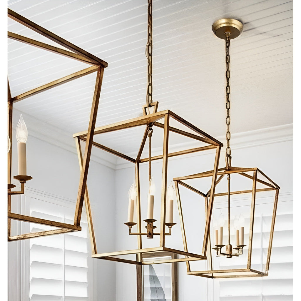 Laternenleuchte im Kerzenstil für Treppenhaus oder Kücheninsel, offener Käfig-Kronleuchter - Nicht verfügbar