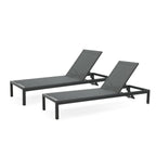 Gartenliege aus Aluminium, Modell Cape Coral (2er-Set), von Christopher Knight Home – 77,56 cm T x 25,20 cm B x 11,80 cm H