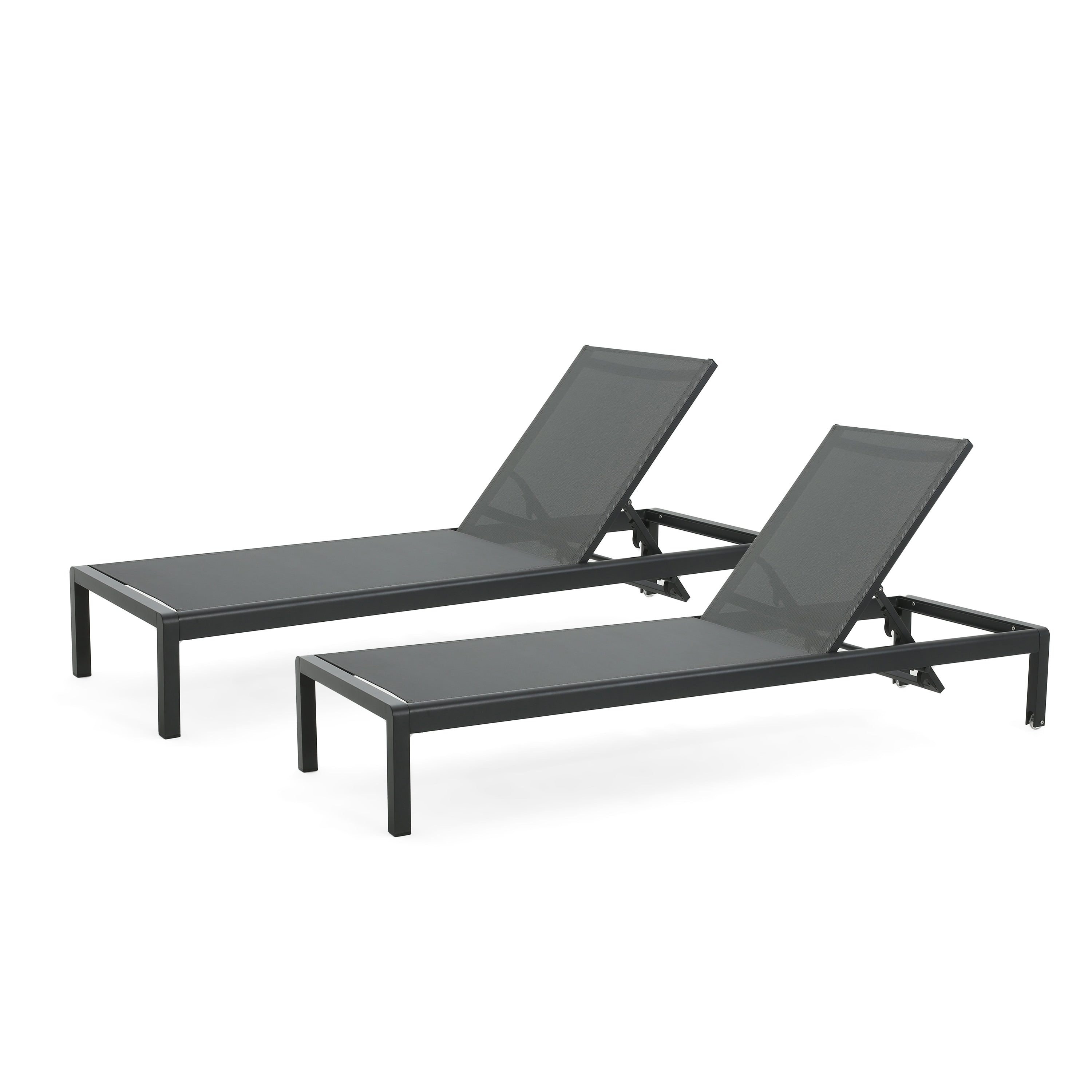 Gartenliege aus Aluminium, Modell Cape Coral (2er-Set), von Christopher Knight Home – 77,56 cm T x 25,20 cm B x 11,80 cm H