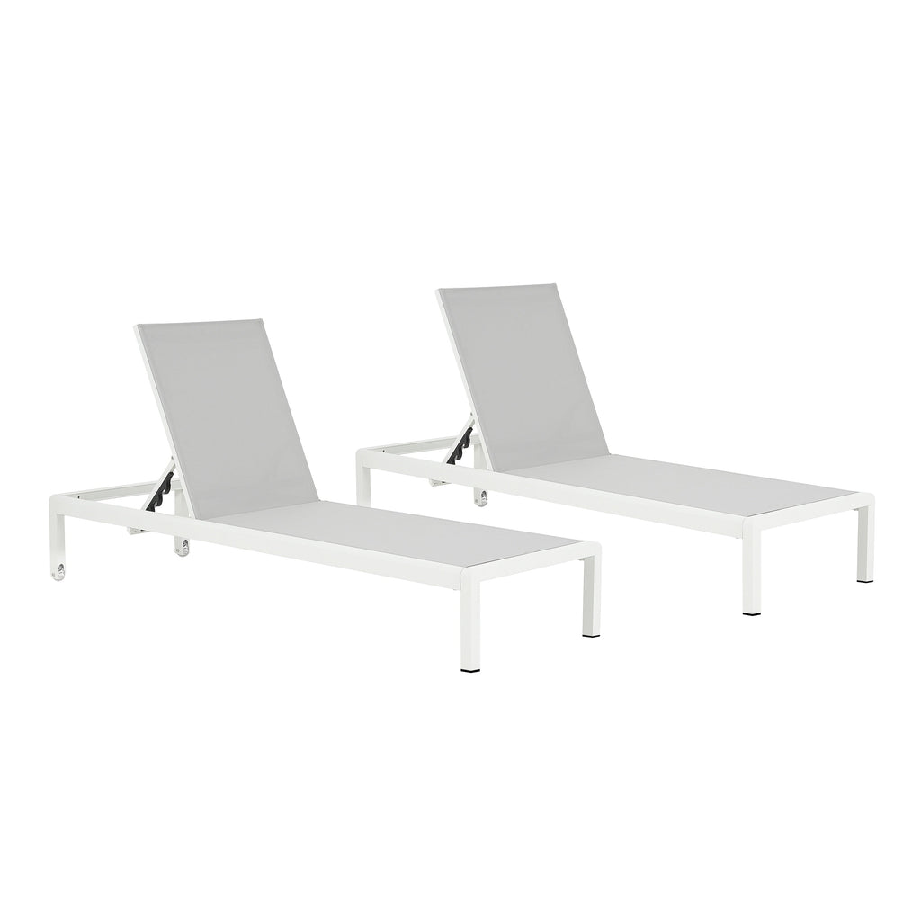 Gartenliege aus Aluminium, Modell Cape Coral (2er-Set), von Christopher Knight Home – 77,56 cm T x 25,20 cm B x 11,80 cm H