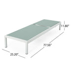 Gartenliege aus Aluminium, Modell Cape Coral (2er-Set), von Christopher Knight Home – 77,56 cm T x 25,20 cm B x 11,80 cm H