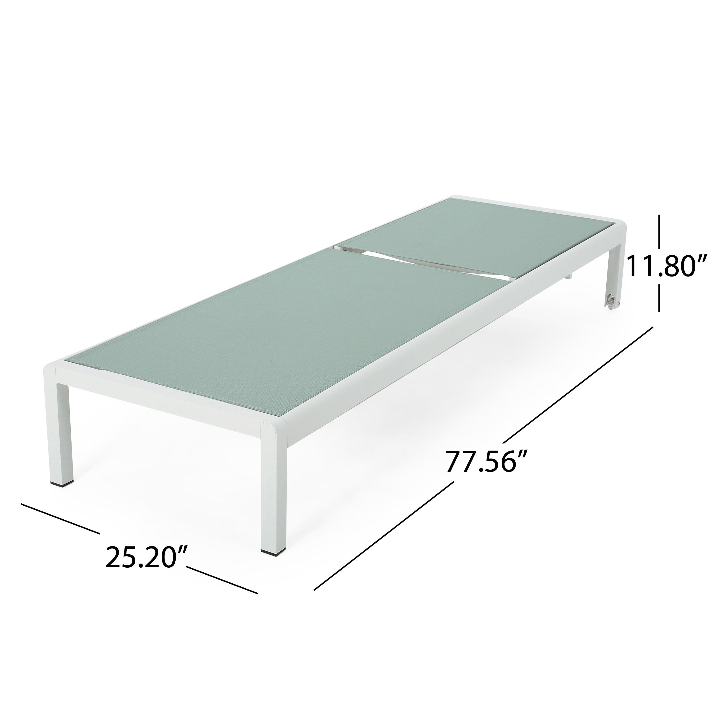 Gartenliege aus Aluminium, Modell Cape Coral (2er-Set), von Christopher Knight Home – 77,56 cm T x 25,20 cm B x 11,80 cm H