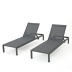 Gartenliege aus Aluminium, Modell Cape Coral (2er-Set), von Christopher Knight Home – 77,56 cm T x 25,20 cm B x 11,80 cm H