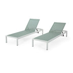 Gartenliege aus Aluminium, Modell Cape Coral (2er-Set), von Christopher Knight Home – 77,56 cm T x 25,20 cm B x 11,80 cm H