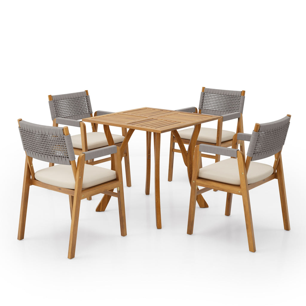 Captef Outdoor 5-teiliges Essgruppen-Set aus Akazienholz von Christopher Knight Home