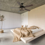 52 Carbon Loft Deckenventilator aus gebürstetem Metall im Landhausstil mit LED-Beleuchtung