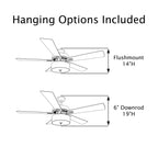 52 Carbon Loft Deckenventilator aus gebürstetem Metall im Landhausstil mit LED-Beleuchtung