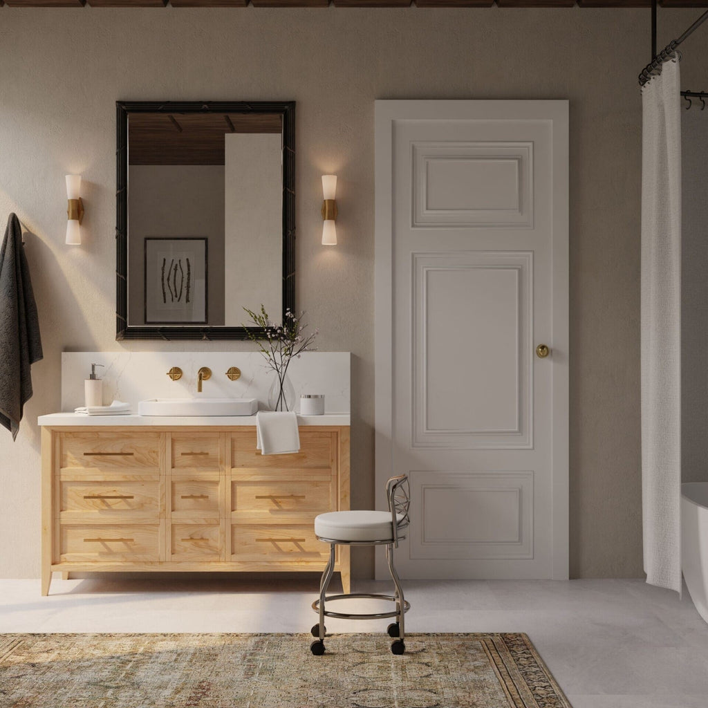 Carolina Living Diana Schminkhocker mit X-förmiger Rückenlehne und Rollen