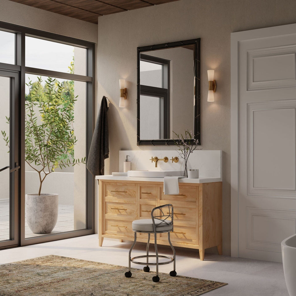 Carolina Living Diana Schminkhocker mit X-förmiger Rückenlehne und Rollen