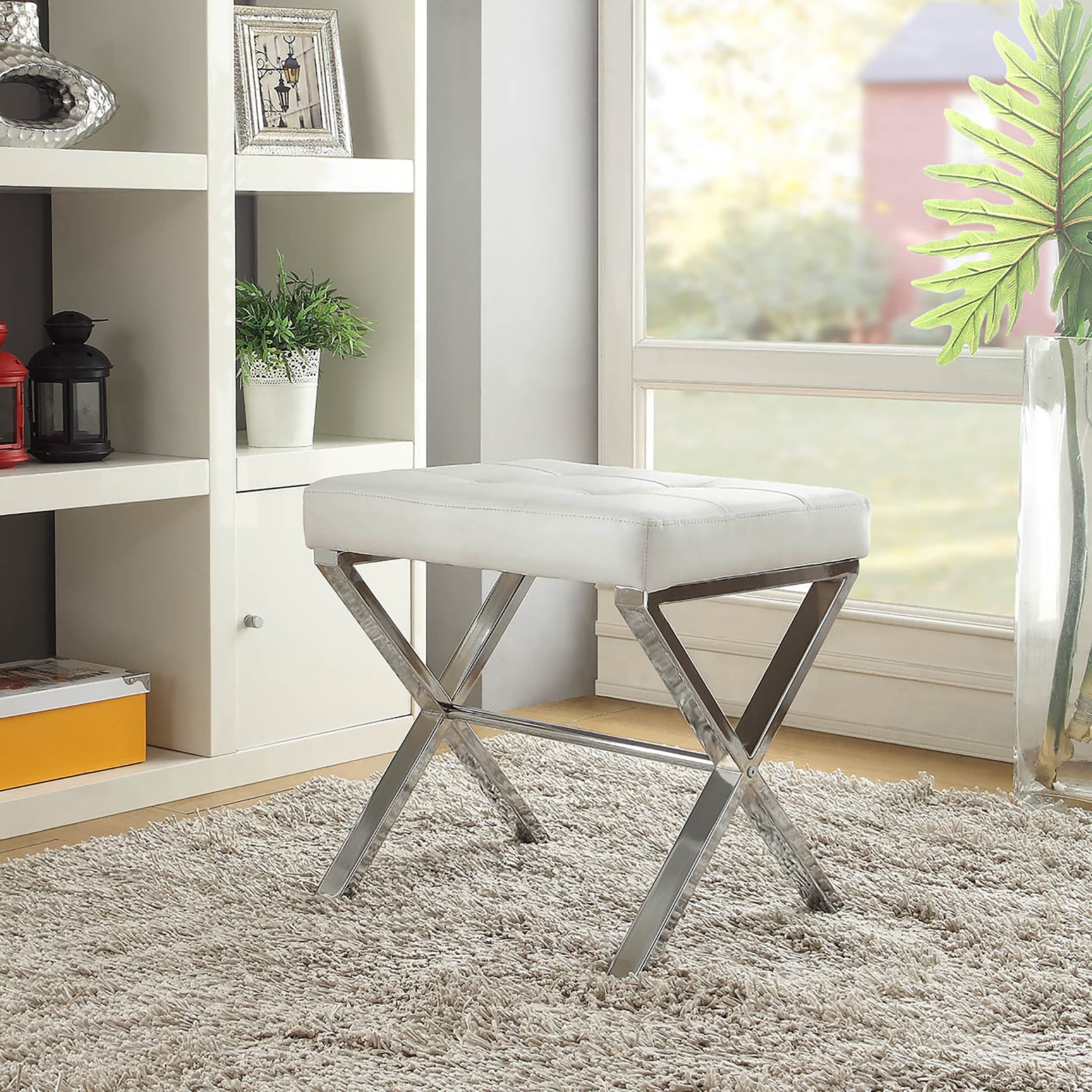 Carolina Living Elisabetta Waschtischbank - Weiß/Chrom