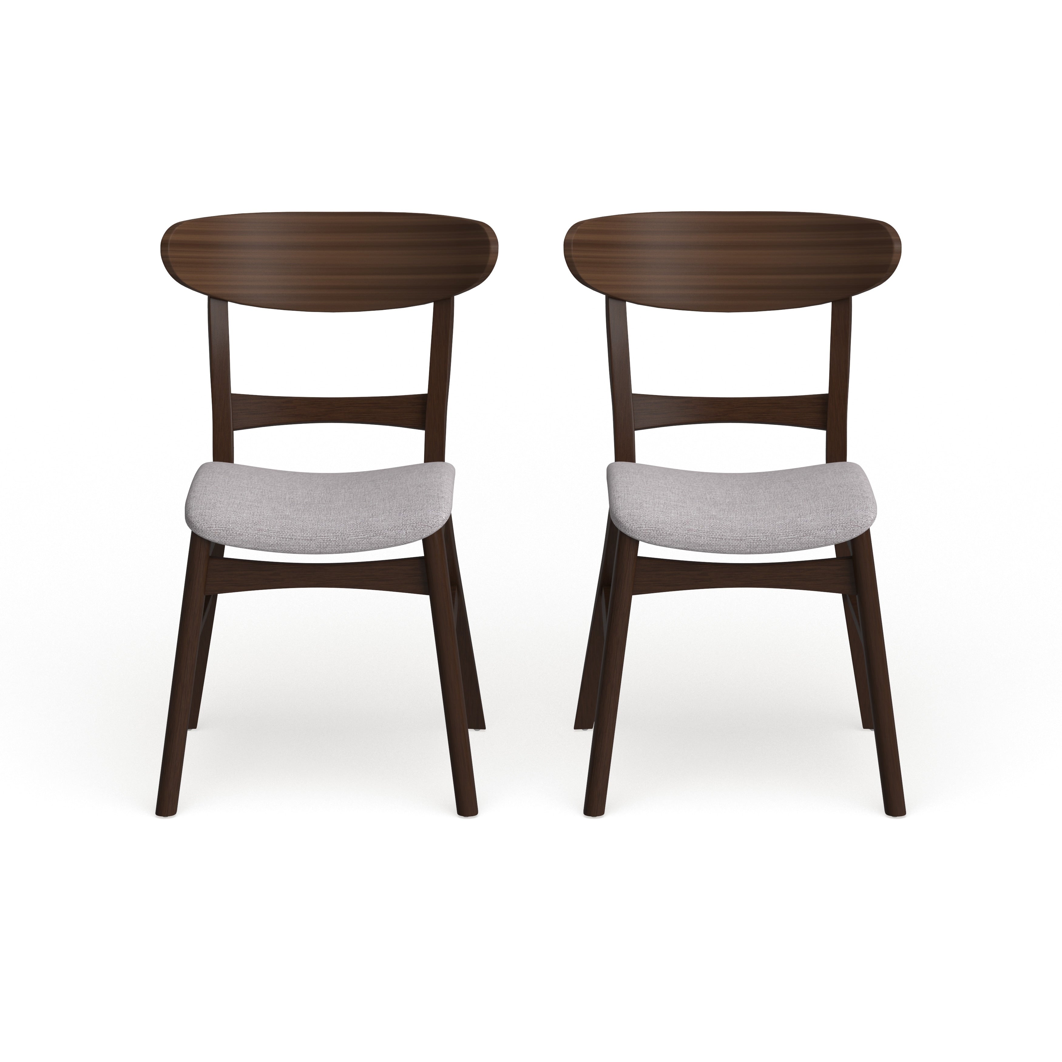 Abrielle Esszimmerstuhl im Mid-Century-Modern-Stil aus gepolstertem Gummibaumholz (2er-Set) von Christopher Knight Home