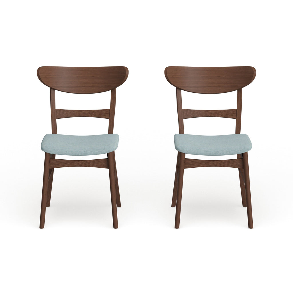 Abrielle Esszimmerstuhl im Mid-Century-Modern-Stil aus gepolstertem Gummibaumholz (2er-Set) von Christopher Knight Home