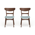 Abrielle Esszimmerstuhl im Mid-Century-Modern-Stil aus gepolstertem Gummibaumholz (2er-Set) von Christopher Knight Home