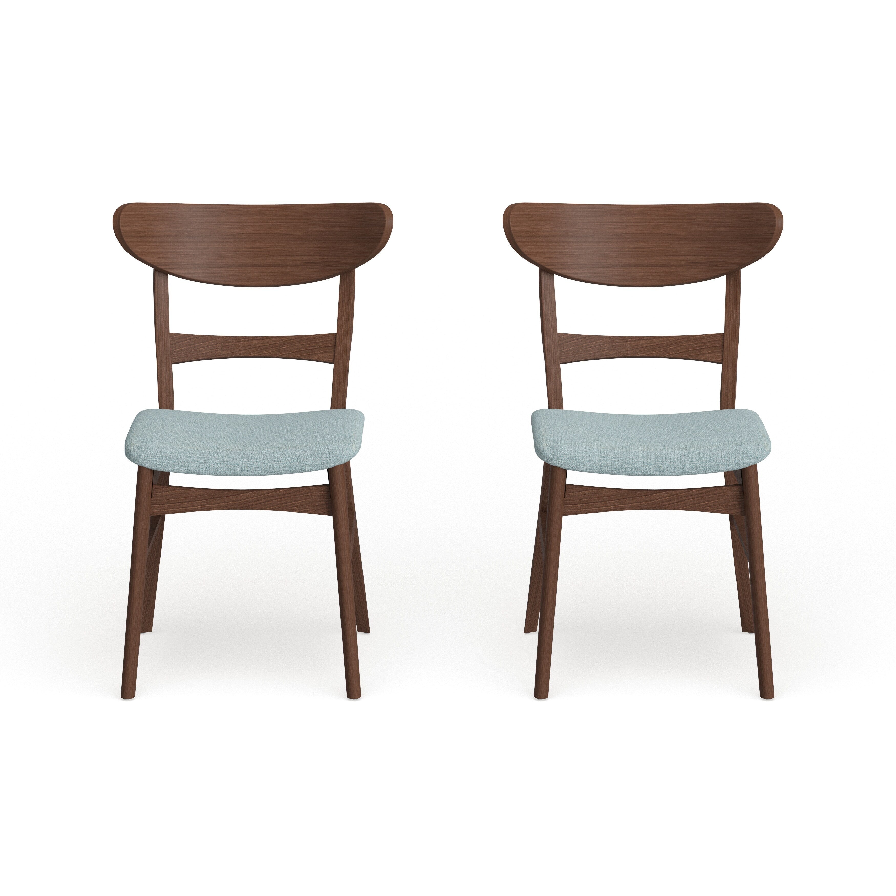 Abrielle Esszimmerstuhl im Mid-Century-Modern-Stil aus gepolstertem Gummibaumholz (2er-Set) von Christopher Knight Home