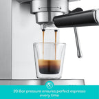 Casabrews 20-Bar-Profi-Espressomaschine mit Milchaufschäumsystem
