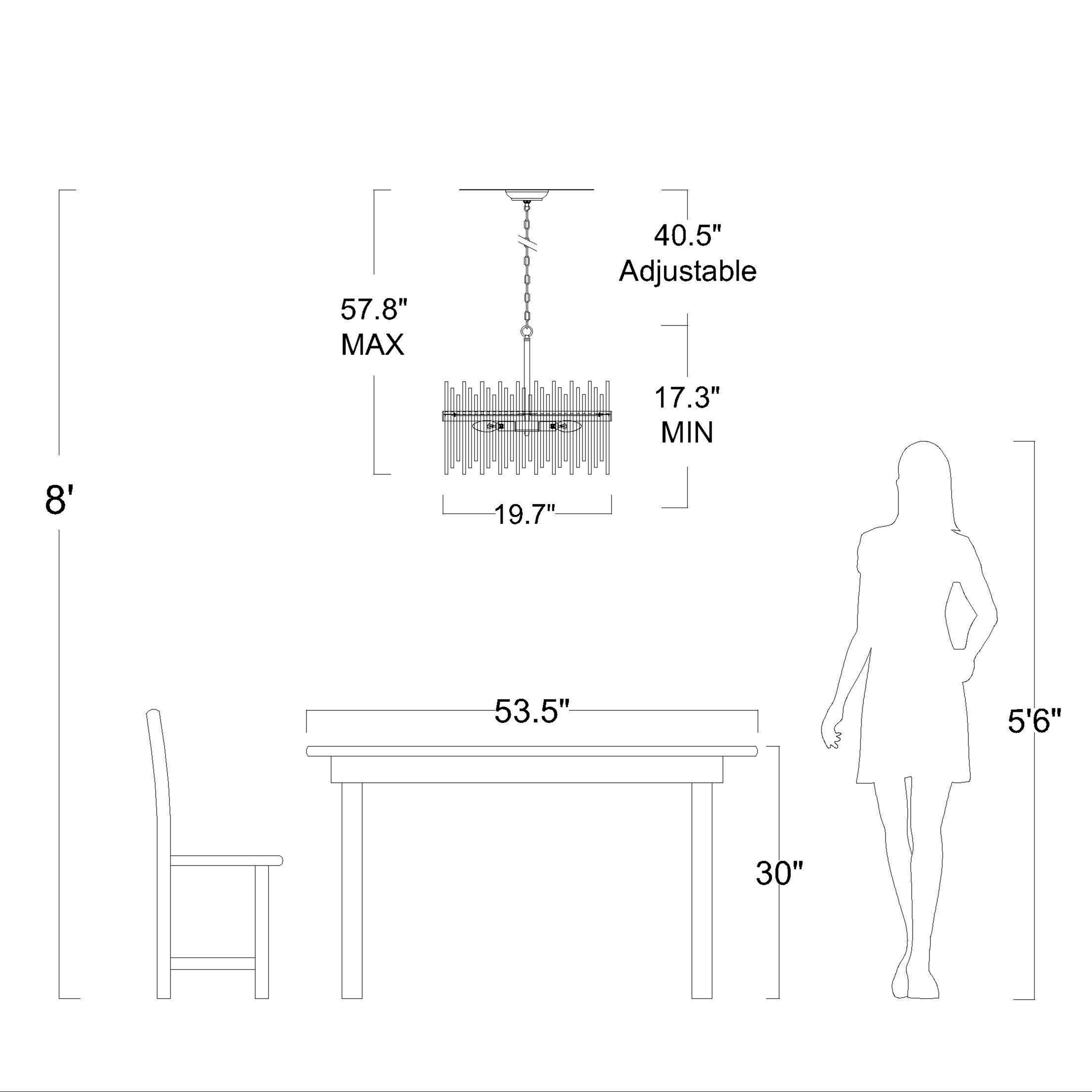 Casandra 5-flammiger Kronleuchter in glänzendem Bronze mit klaren Glasstäben – Glänzendes Bronze