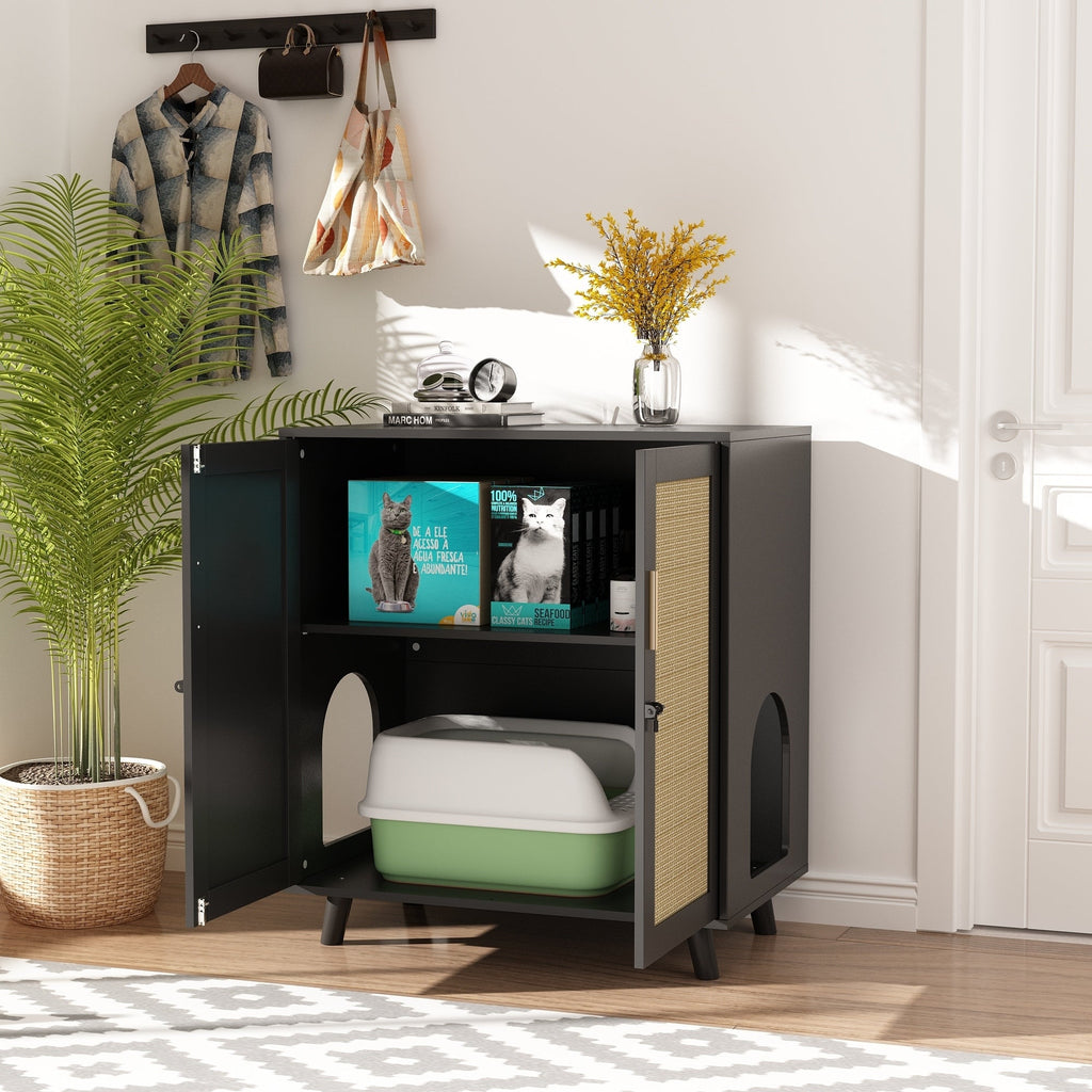 Katzenklo-Gehäuse, Katzenhaus, Beistelltisch, Türschrank, Bücherregal