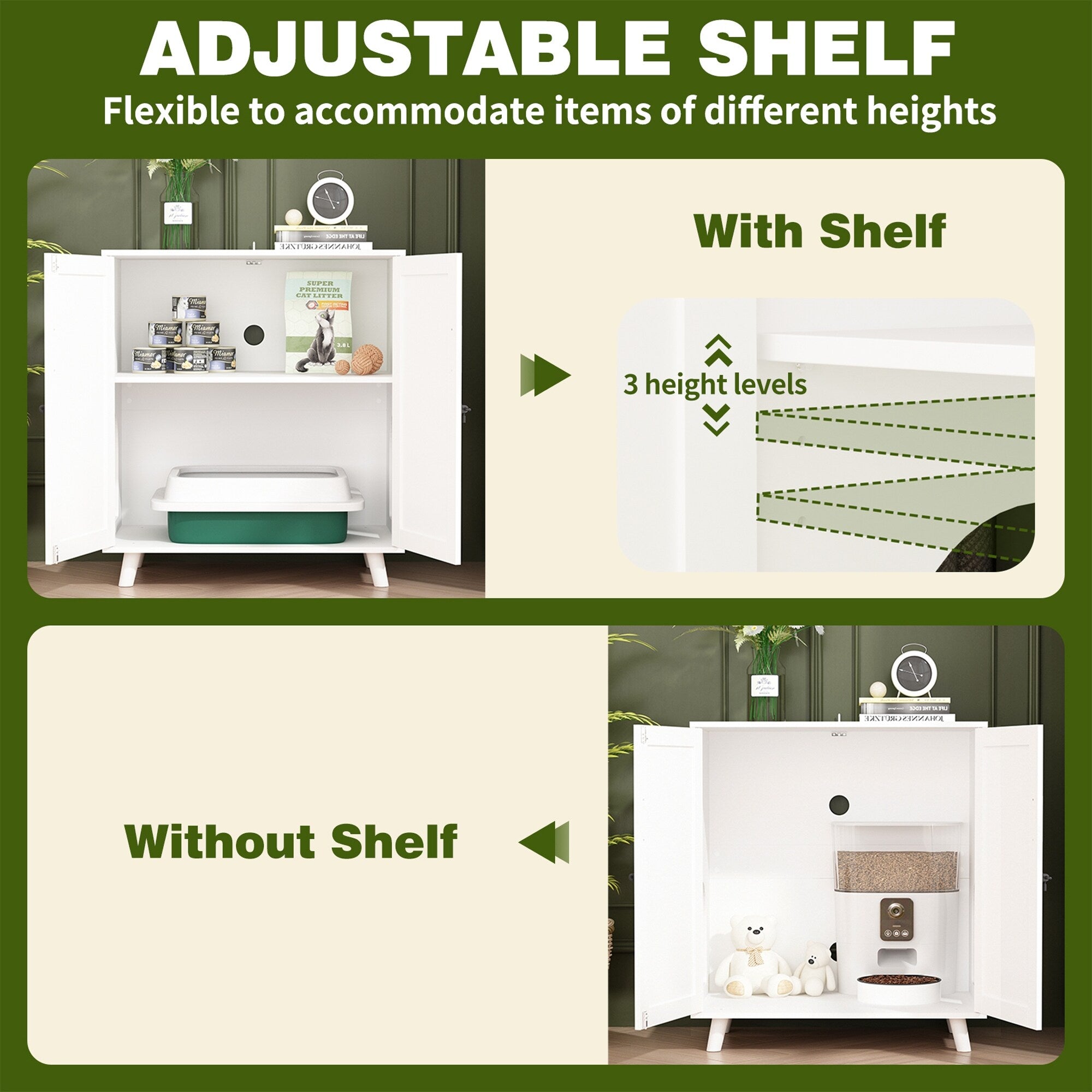 Katzenklo-Gehäuse, Katzenhaus, Beistelltisch, Türschrank, Bücherregal