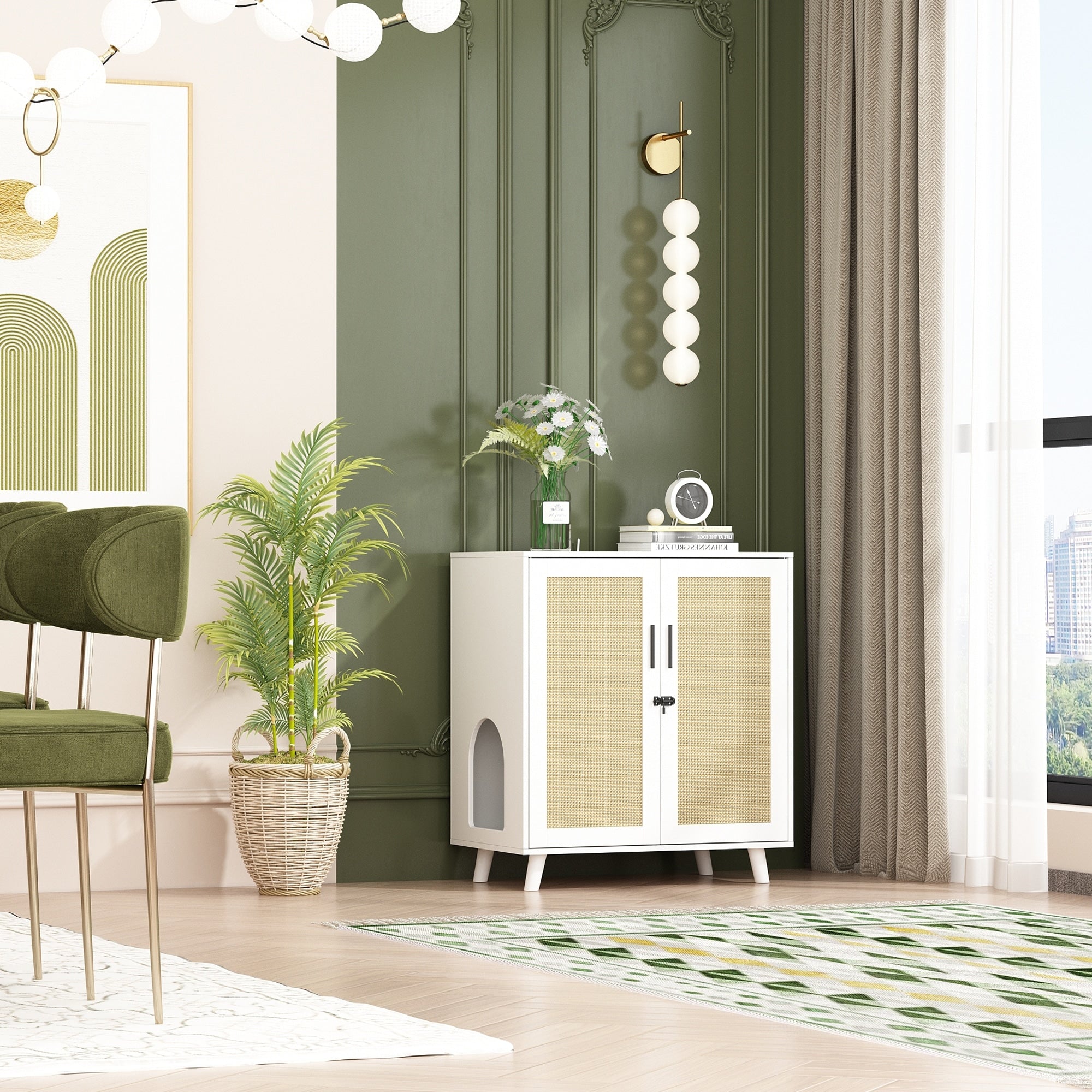 Katzenklo-Gehäuse, Katzenhaus, Beistelltisch, Türschrank, Bücherregal