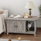 Katzenklo-Umrandung, versteckte Katzentoilettenmöbel aus Holz mit Kratzbaum