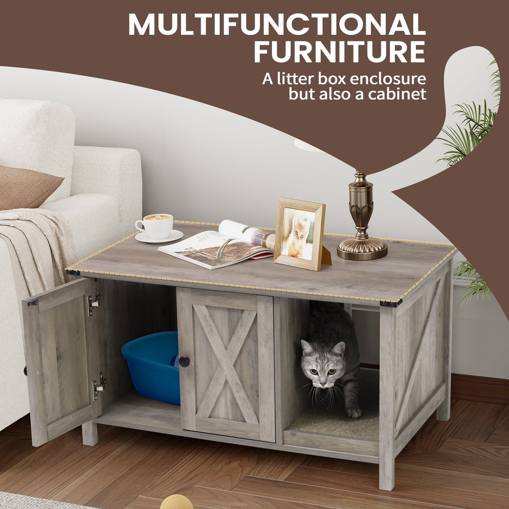 Katzenklo-Umrandung, versteckte Katzentoilettenmöbel aus Holz mit Kratzbaum