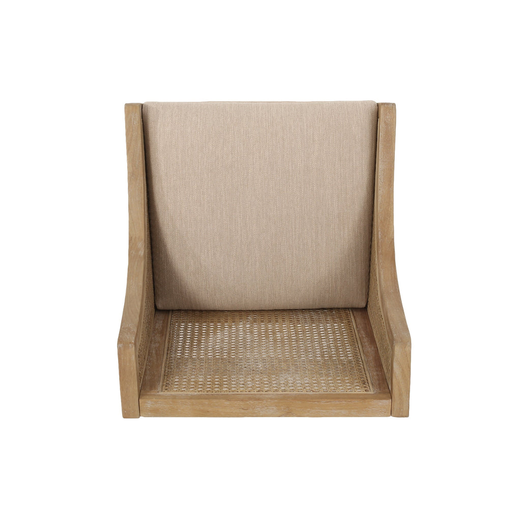 Christopher Knight Home Cataldo Barhocker mit Stoffbezug, Holz- und Rattangestell, 65 cm hoch (2er-Set)