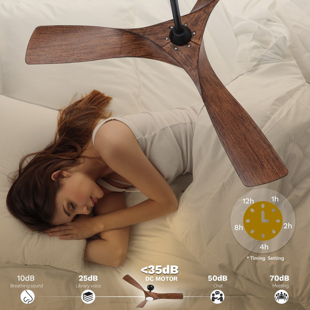 Deckenventilator mit Beleuchtung, 52-Zoll-Deckenventilator mit Fernbedienung, dimmbare LED-Beleuchtung mit drei Farbtemperaturen