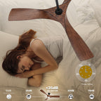 Deckenventilator mit Beleuchtung, 52-Zoll-Deckenventilator mit Fernbedienung, dimmbare LED-Beleuchtung mit drei Farbtemperaturen