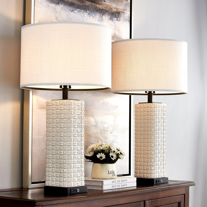 Keramik-USB-Tischlampen-Set