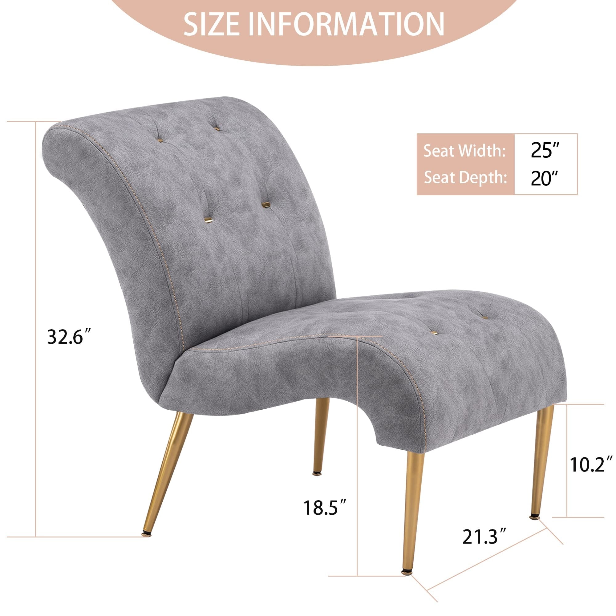 Chaiselongue-Sofa, gepolsterter Akzentstuhl für Schlafzimmer und Wohnzimmer