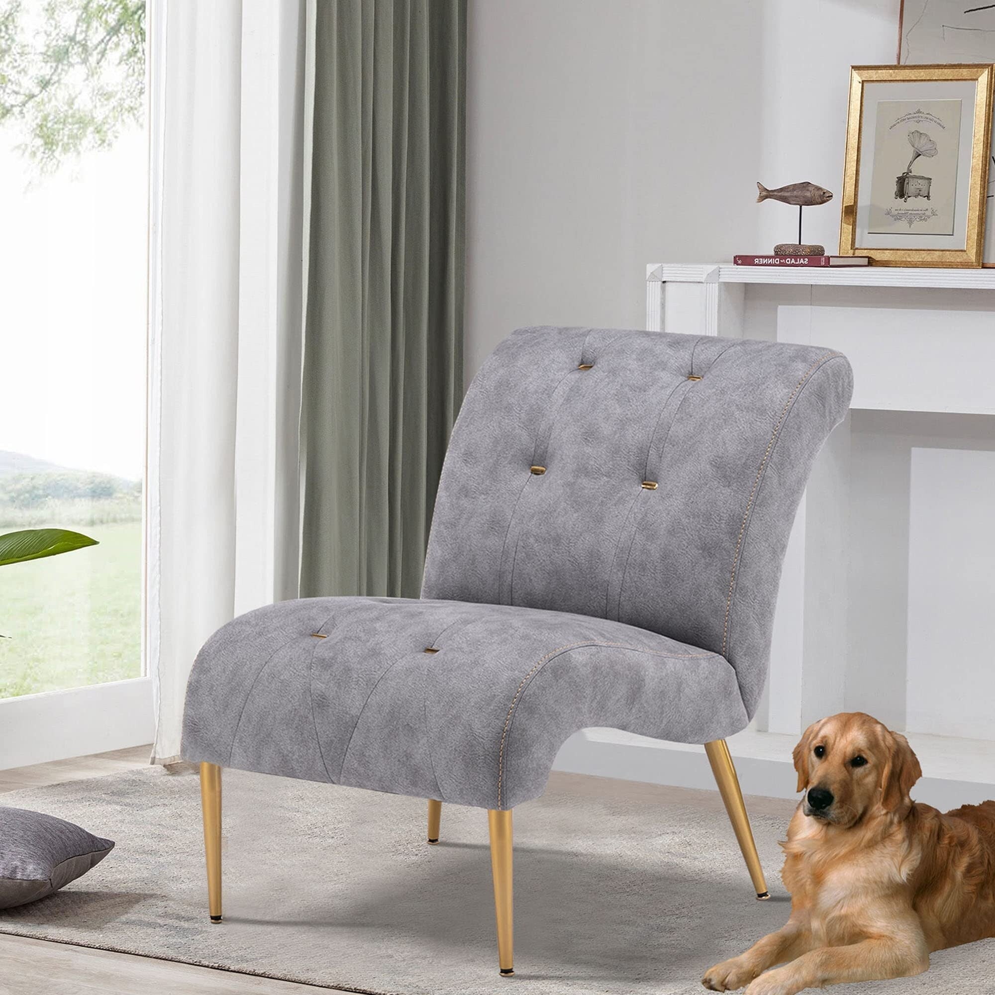 Chaiselongue-Sofa, gepolsterter Akzentstuhl für Schlafzimmer und Wohnzimmer