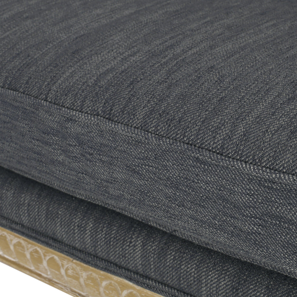 Zweisitzer-Sofa aus anthrazitfarbenem Holz mit Rahmen aus Gummibaumholz