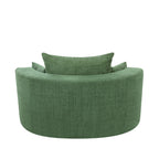 Chenille-Akzent-Fasssessel, runder Sofasessel mit 360-Grad-Drehfuß und 3 abnehmbaren Kissen