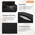 Chenille-Akzent-Fasssessel, runder Sofasessel mit 360-Grad-Drehfuß und 3 abnehmbaren Kissen