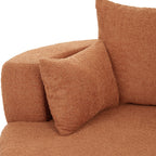 Chenille-Akzent-Fasssessel, runder Sofasessel mit 360-Grad-Drehfuß und 3 abnehmbaren Kissen