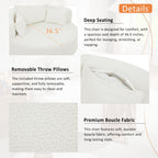 Chenille-Akzent-Fasssessel, runder Sofasessel mit 360-Grad-Drehfuß und 3 abnehmbaren Kissen