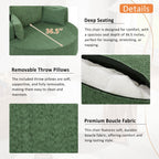 Chenille-Akzent-Fasssessel, runder Sofasessel mit 360-Grad-Drehfuß und 3 abnehmbaren Kissen