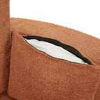 Chenille-Akzent-Fasssessel, runder Sofasessel mit 360-Grad-Drehfuß und 3 abnehmbaren Kissen