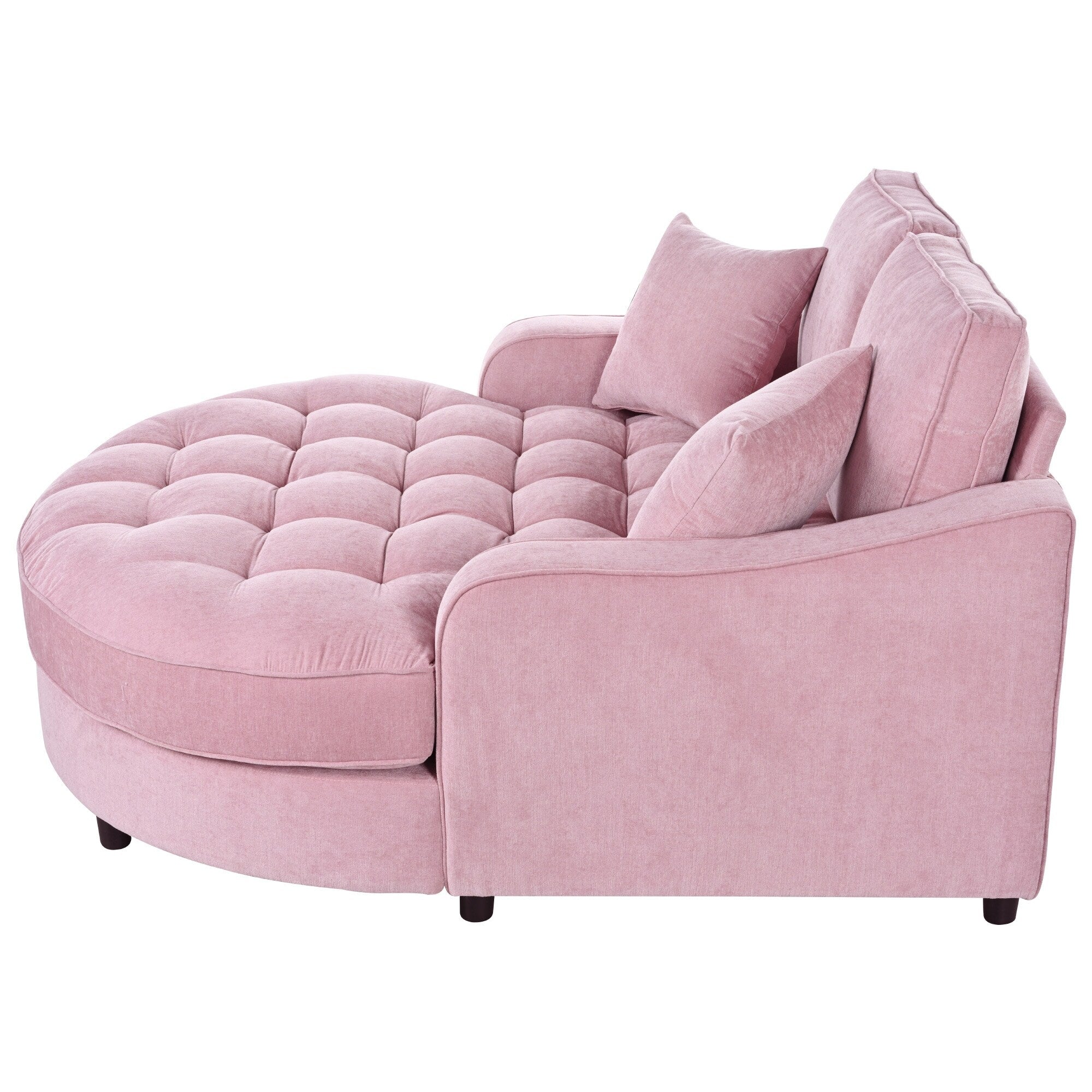 Schlafsofa aus Chenille, gepolstertes Sofa mit gesteppter Rückenlehne und 2 abnehmbaren Kissen für das Wohnzimmer