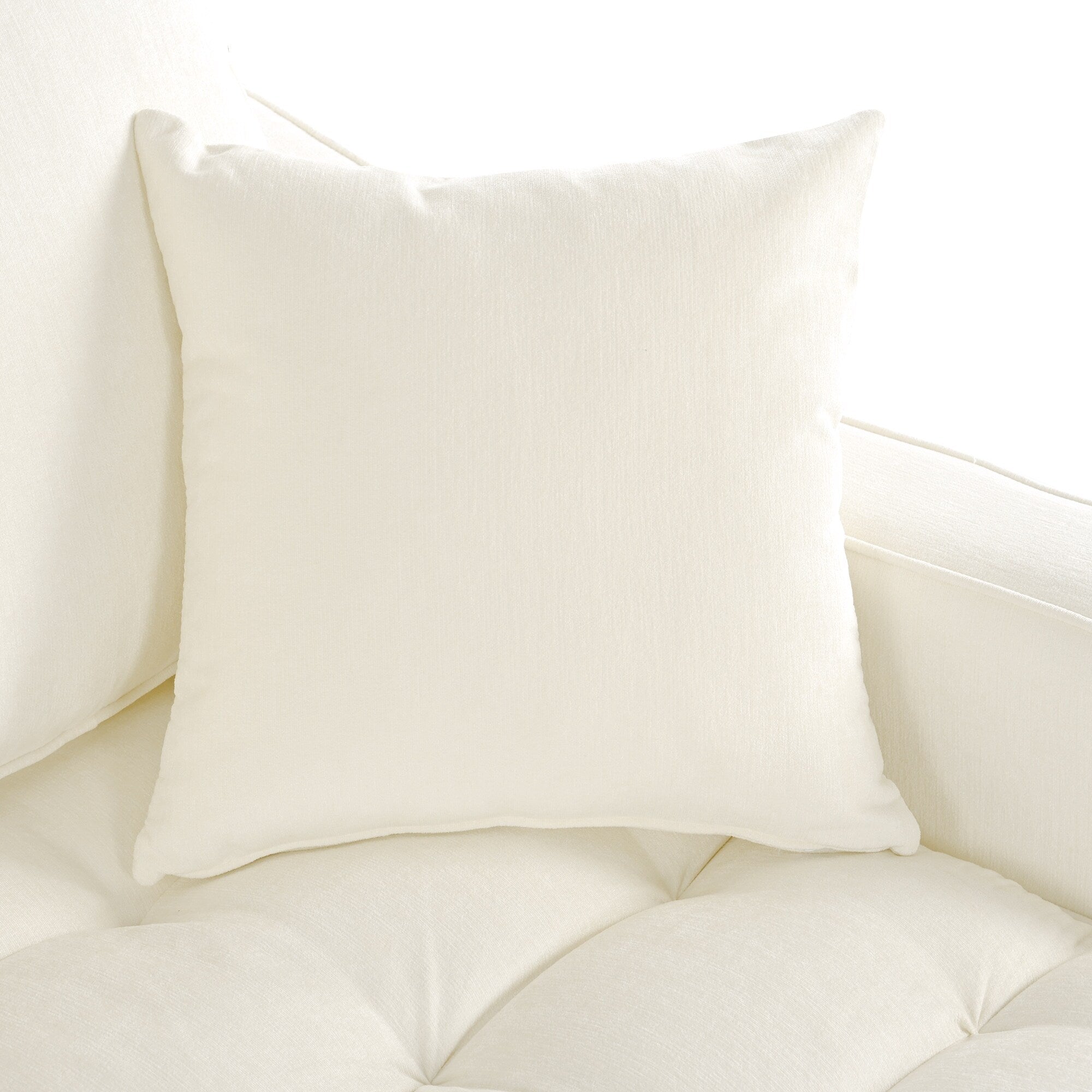 Schlafsofa aus Chenille, gepolstertes Sofa mit gesteppter Rückenlehne und 2 abnehmbaren Kissen für das Wohnzimmer