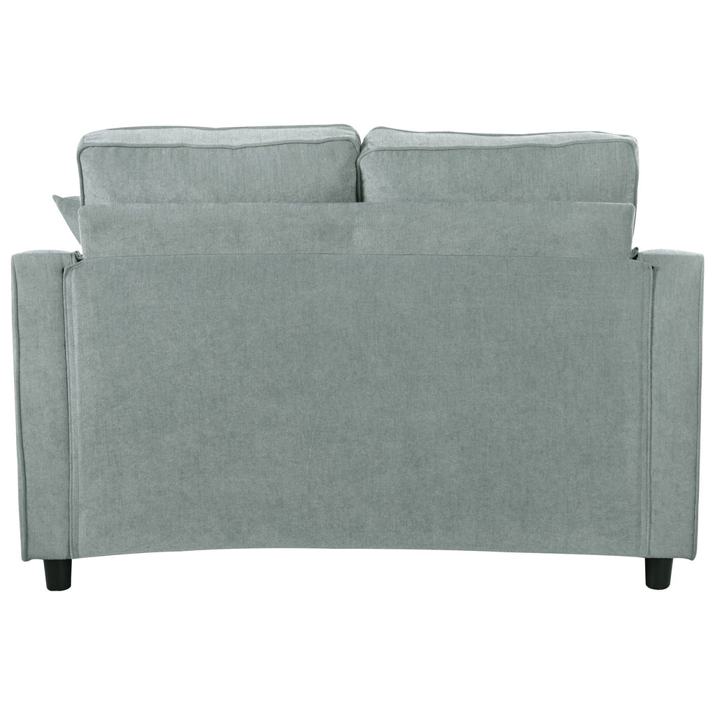 Schlafsofa aus Chenille, gepolstertes Sofa mit gesteppter Rückenlehne und 2 abnehmbaren Kissen für das Wohnzimmer