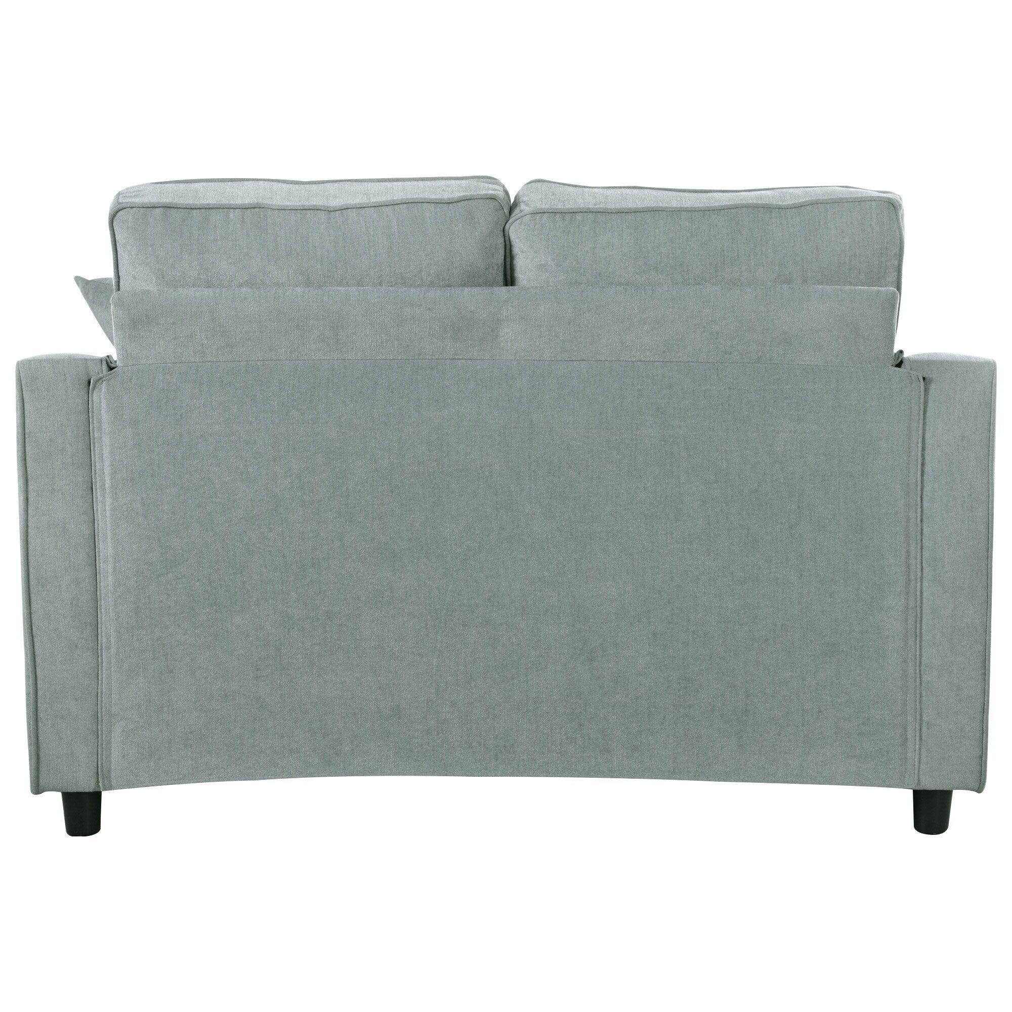 Schlafsofa aus Chenille, gepolstertes Sofa mit gesteppter Rückenlehne und 2 abnehmbaren Kissen für das Wohnzimmer